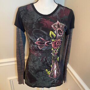 Ranson Y2K Graphic Bling T-shirt size Large Junior vintage